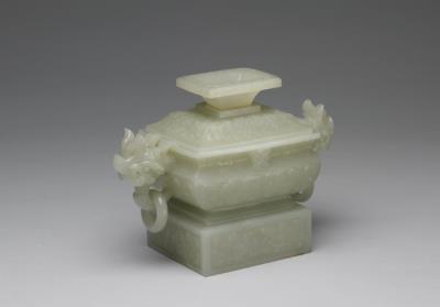 图片[2]-Jade gui-shaped incense burner with bird pattern, Qing dynasty (1644-1911)-China Archive